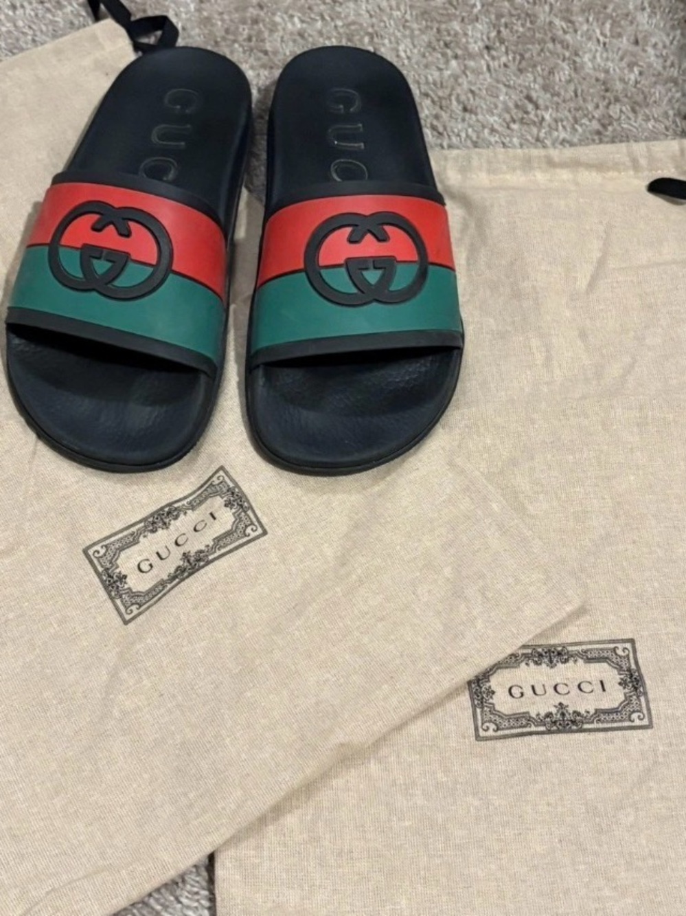 Gucci interlocking G slide sandals W/40